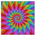 Psychedelic Rainbow Spiral Large Satin Scarf (Square)