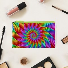 Psychedelic Rainbow Spiral Cosmetic Bag (XS) from ArtsNow.com Front