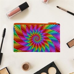 Psychedelic Rainbow Spiral Cosmetic Bag (XS) from ArtsNow.com Back