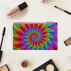 Psychedelic Rainbow Spiral Cosmetic Bag (XS) from ArtsNow.com Back