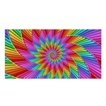 Psychedelic Rainbow Spiral Satin Shawl