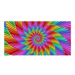 Psychedelic Rainbow Spiral Satin Wrap