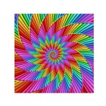 Psychedelic Rainbow Spiral Small Satin Scarf (Square)