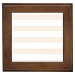 Horizontal Stripes - White and Linen Framed Tile