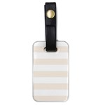 Horizontal Stripes - White and Linen Luggage Tag (One Side)