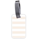 Horizontal Stripes - White and Linen Luggage Tag (Two Sides)