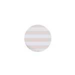 Horizontal Stripes - White and Linen 1  Mini Button