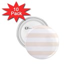 Horizontal Stripes - White and Linen 1.75  Button (10 pack)