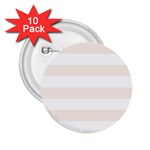 Horizontal Stripes - White and Linen 2.25  Button (10 pack)