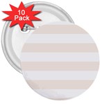 Horizontal Stripes - White and Linen 3  Button (10 pack)