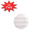 Horizontal Stripes - White and Linen 1  Mini Magnet (10 pack)