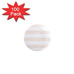 Horizontal Stripes - White and Linen 1  Mini Magnet (100 pack)