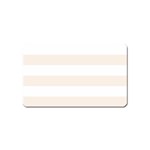 Horizontal Stripes - White and Linen Magnet (Name Card)