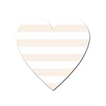 Horizontal Stripes - White and Linen Magnet (Heart)