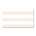 Horizontal Stripes - White and Linen Magnet (Rectangular)