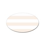 Horizontal Stripes - White and Linen Sticker (Oval)