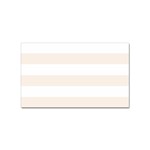 Horizontal Stripes - White and Linen Sticker (Rectangular)