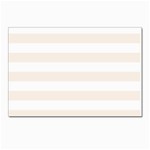 Horizontal Stripes - White and Linen Postcard 4  x 6 