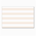 Horizontal Stripes - White and Linen Postcard 5  x 7 