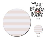 Horizontal Stripes - White and Linen Multi-purpose Cards (Round)