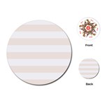 Horizontal Stripes - White and Linen Playing Cards (Round)