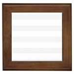 Horizontal Stripes - White and White Smoke Framed Tile