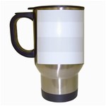 Horizontal Stripes - White and White Smoke Travel Mug (White)