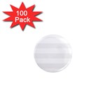 Horizontal Stripes - White and White Smoke 1  Mini Magnet (100 pack)