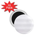 Horizontal Stripes - White and White Smoke 1.75  Magnet (10 pack)