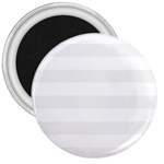 Horizontal Stripes - White and White Smoke 3  Magnet