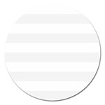 Horizontal Stripes - White and White Smoke Magnet 5  (Round)