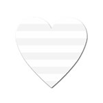 Horizontal Stripes - White and White Smoke Magnet (Heart)