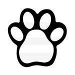 Horizontal Stripes - White and White Smoke Magnet (Paw Print)