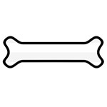 Horizontal Stripes - White and White Smoke Magnet (Dog Bone)