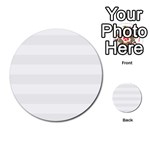 Horizontal Stripes - White and White Smoke Multi-purpose Cards (Round)