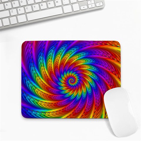 Psychedelic Rainbow Spiral Small Mousepad from ArtsNow.com Front