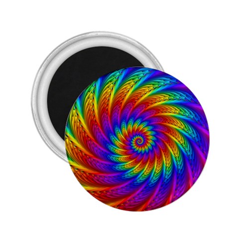 Psychedelic Rainbow Spiral 2.25  Magnet from ArtsNow.com Front