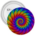 Psychedelic Rainbow Spiral 3  Button