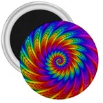 Psychedelic Rainbow Spiral 3  Magnet