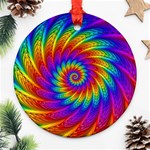 Psychedelic Rainbow Spiral Ornament (Round)