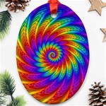 Psychedelic Rainbow Spiral Ornament (Oval)