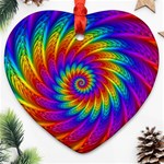 Psychedelic Rainbow Spiral Ornament (Heart)