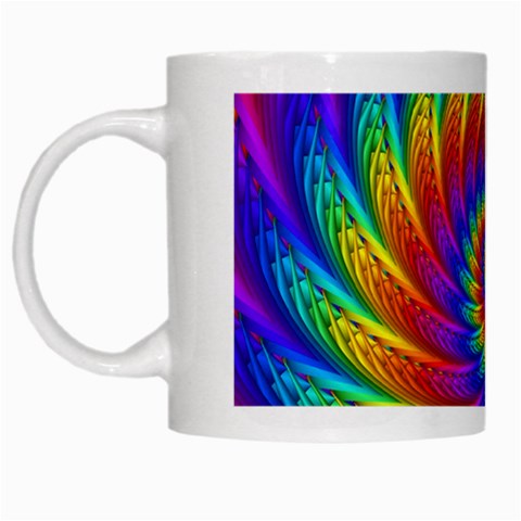 Psychedelic Rainbow Spiral White Mug from ArtsNow.com Left