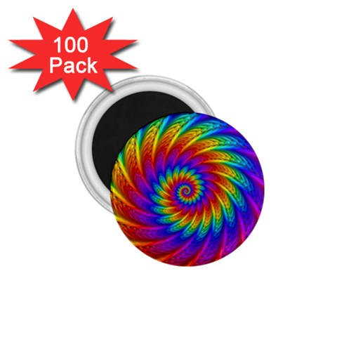 Psychedelic Rainbow Spiral 1.75  Magnet (100 pack)  from ArtsNow.com Front