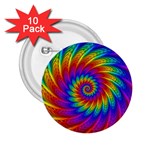 Psychedelic Rainbow Spiral 2.25  Button (10 pack)