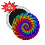 Psychedelic Rainbow Spiral 2.25  Magnet (10 pack)