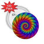 Psychedelic Rainbow Spiral 2.25  Button (100 pack)