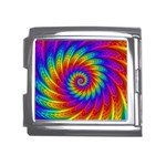 Psychedelic Rainbow Spiral Mega Link Italian Charm (18mm)