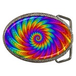 Psychedelic Rainbow Spiral Belt Buckle