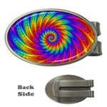 Psychedelic Rainbow Spiral Money Clip (Oval)